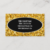 Modèle de carte de visite Glitz "Gold" Black Oval (Dos)