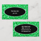 Modèle de carte de visite Glitz Green Black Oval (Devant / Derrière)
