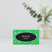Modèle de carte de visite Glitz Green Black Oval (Debout devant)