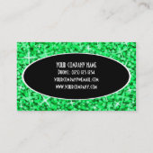 Modèle de carte de visite Glitz Green Black Oval (Dos)
