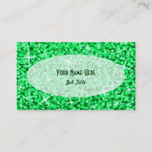 Modèle de carte de visite Glitz Green Oval (Devant)