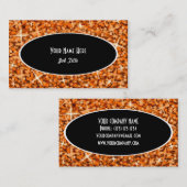 Modèle de carte de visite Glitz Orange Black Oval (Devant / Derrière)