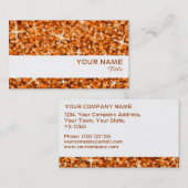 Modèle de carte de visite Glitz Orange blanc rayé (Devant / Derrière)