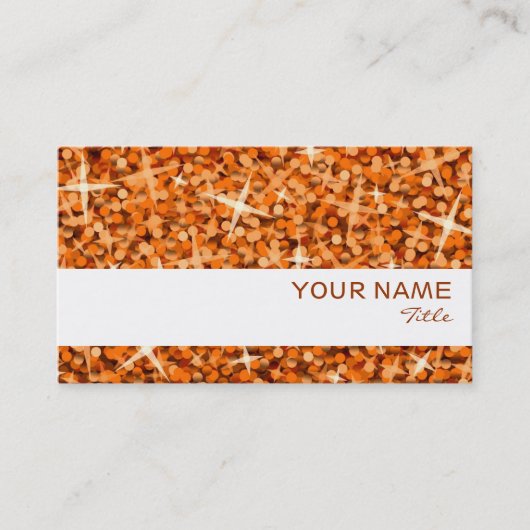 Modèle de carte de visite Glitz Orange blanc rayé (Devant)