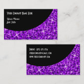 Modèle de carte de visite Glitz Purple Black Curve (Devant / Derrière)