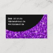 Modèle de carte de visite Glitz Purple Black Curve (Dos)