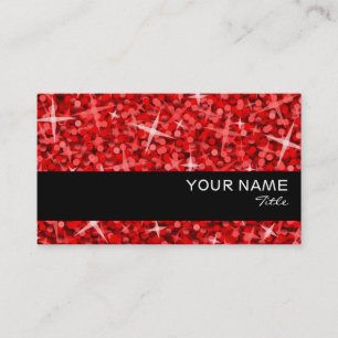 Modèle de carte de visite Glitz Red Black Bande