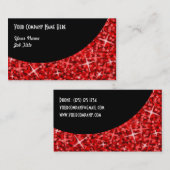 Modèle de carte de visite Glitz Red Black Curve (Devant / Derrière)