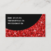 Modèle de carte de visite Glitz Red Black Curve (Dos)