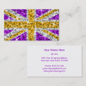 Modèle de carte de visite Glitz UK Gold blanc (Devant / Derrière)