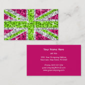 Modèle de carte de visite Glitz UK Lime (Devant / Derrière)