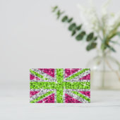 Modèle de carte de visite Glitz UK Lime (Debout devant)
