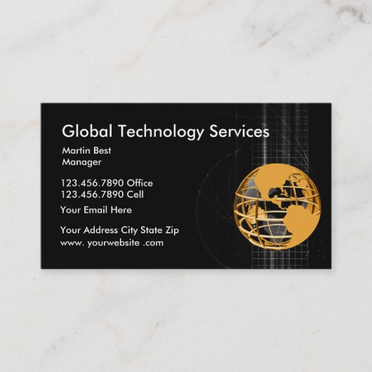 Modèle de carte de visite globale des services de (Devant)