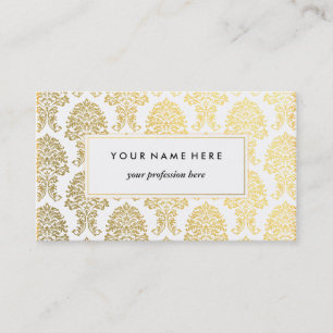 Modèle de carte de visite Gold Damask