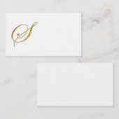 Modèle de carte de visite Gold Monogramme S (Devant / Derrière)