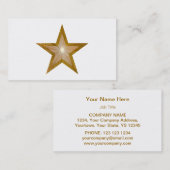 Modèle de carte de visite Gold Star blanc (Devant / Derrière)