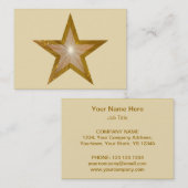 Modèle de carte de visite Gold Star chubby crème (Devant / Derrière)