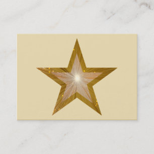 Modèle de carte de visite Gold Star chubby crème