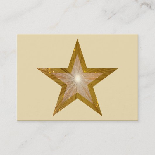 Modèle de carte de visite Gold Star chubby crème (Devant)