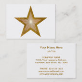 Modèle de carte de visite Gold Star chuby blanc (Devant / Derrière)