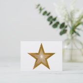 Modèle de carte de visite Gold Star chuby blanc (Debout devant)