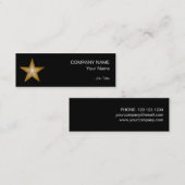 Modèle de carte de visite Gold Star mince noir (Devant / Derrière)