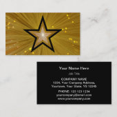 Modèle de carte de visite Gold Star noir (Devant / Derrière)