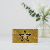 Modèle de carte de visite Gold Star noir (Debout devant)
