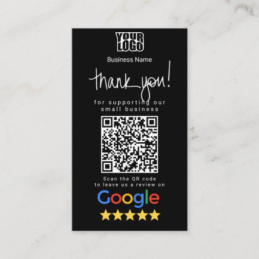 Modèle de carte de visite Google Review (Devant)