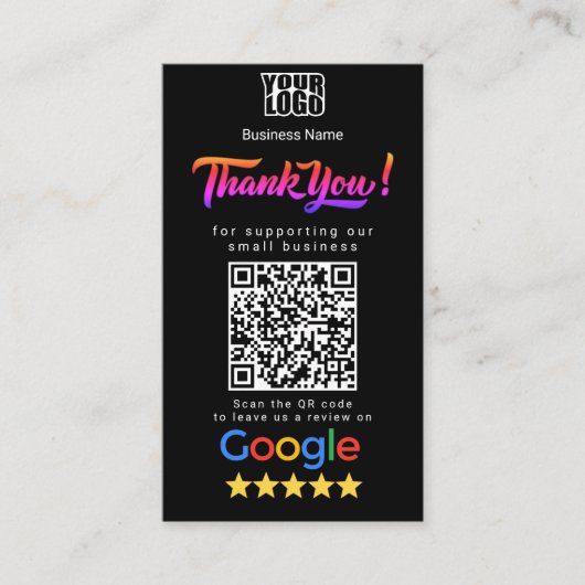 Modèle de carte de visite Google Review (Devant)
