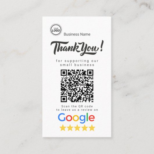 Modèle de carte de visite Google Review (Devant)