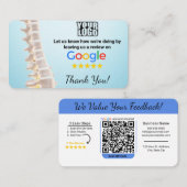 Modèle de carte de visite Google Review Chiropract (Devant / Derrière)
