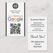 Modèle de carte de visite Google Review minimalist (Devant / Derrière)