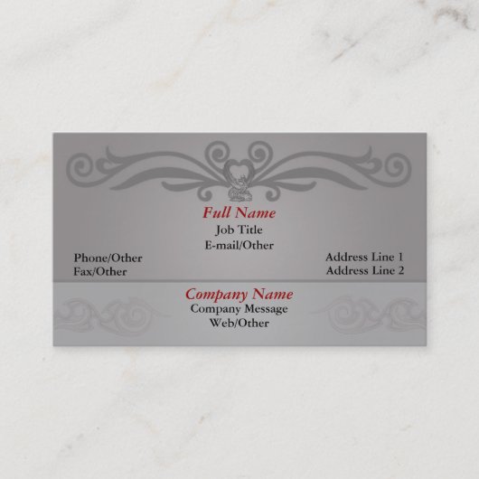 Modèle de carte de visite gris élégant (Devant)