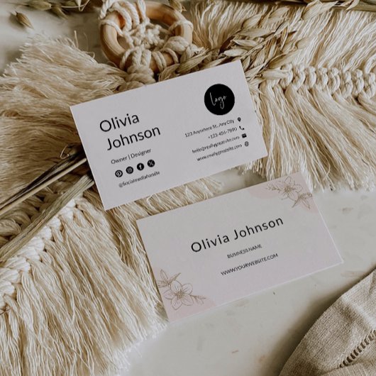 Modèle de carte de visite imprimable Boho