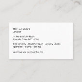 Modèle de carte de visite Jeweller Nouveau (Dos)