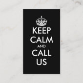 Modèle de carte de visite 'Keep Calm And Call Us' (Devant)