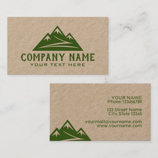 Modèle de carte de visite kraft marron (Devant / Derrière)