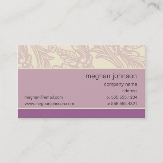 Modèle de carte de visite Lilac Chic (Devant)