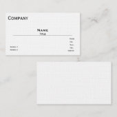 Modèle de carte de visite lin (blanc) (Devant / Derrière)