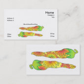 Modèle de carte de visite long poivrons jaune (Devant / Derrière)