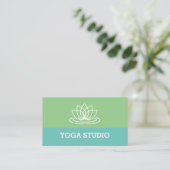 Modèle de carte de visite Lotus Logo Yoga Studio (Debout devant)