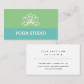 Modèle de carte de visite Lotus Logo Yoga Studio (Devant / Derrière)