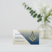 Modèle de carte de visite maçonnique marine Blue G (Debout devant)