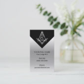 Modèle de carte de visite maçonnique noir et argen (Debout devant)