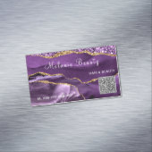 Modèle de carte de visite Magnet Gold QR Code Purp (In Situ)