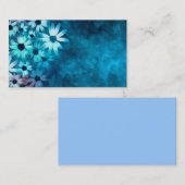 modèle de carte de visite marguerites bleues art o (Devant / Derrière)