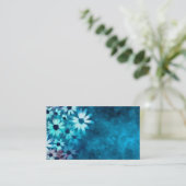 modèle de carte de visite marguerites bleues art o (Debout devant)