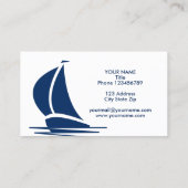 Modèle de carte de visite marine de voilier nautiq (Dos)