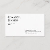 Modèle de carte de visite minimal noir et blanc DP (Dos)